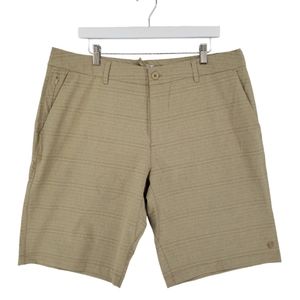 Hang Ten NWT Men's Performance Shorts Size 38 in Striped Tan *Flaw*
